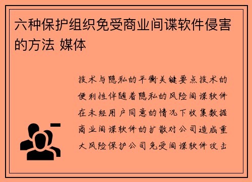 六种保护组织免受商业间谍软件侵害的方法 媒体